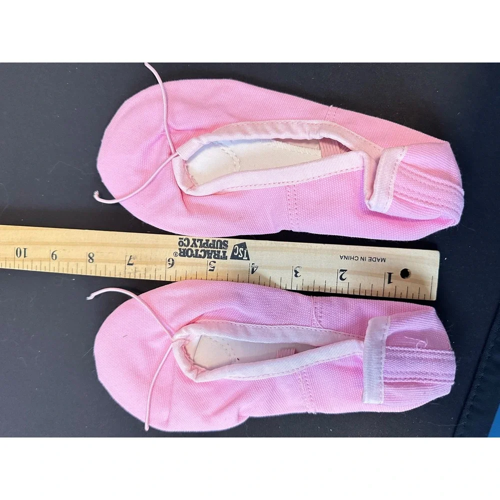 FEIJIAO Girls Pink Canvas‎ Split Sole Ballet Slippers Dance Shoes Size EU 34